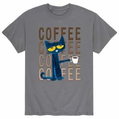 Licensed Character Men's Pete The Cat Coffee Repeated Tee Black -Licensed Character Shop unnamed file 16274