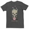 Licensed Character Men's Marvel Groot Let Love Grow Chibi Portrait Tee -Licensed Character Shop unnamed file 16291