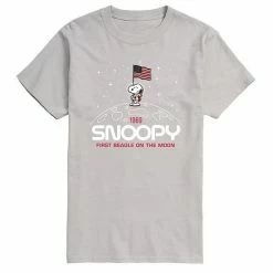 Licensed Character Men's Peanuts Snoopy Flag Moon Tee Black -Licensed Character Shop unnamed file 16322
