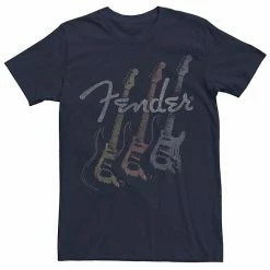 Licensed Character Men's Fender Stacked Guitar Faded Logo Tee Navy -Licensed Character Shop unnamed file 1637
