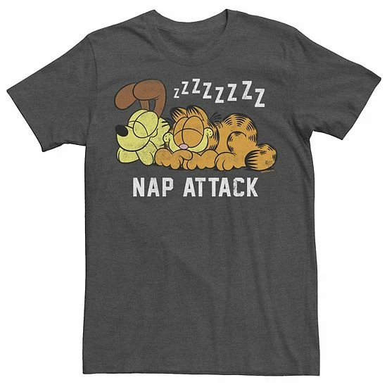Licensed Character Men's Garfiled Nap Attack Text Tee 3 Licensed Character Men's Garfiled Nap Attack Text Tee