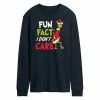 Licensed Character Men's Dr. Seuss Grinch Fun Fact Long Sleeve Tee Blue -Licensed Character Shop unnamed file 1657