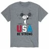 Licensed Character Men's Peanuts Snoopy "USA Be Strong" Tee Grey 2 -Licensed Character Shop unnamed file 16577