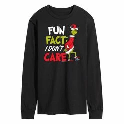 Licensed Character Men's Dr. Seuss Grinch Fun Fact Long Sleeve Tee Blue -Licensed Character Shop unnamed file 1659