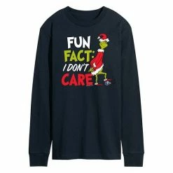 Licensed Character Men's Dr. Seuss Grinch Fun Fact Long Sleeve Tee Blue -Licensed Character Shop unnamed file 1660