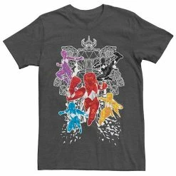 Licensed Character Men's Power Rangers Group Shot Polygons Tee Charcoal Heather -Licensed Character Shop unnamed file 16603