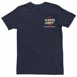 Licensed Character Men's Netflix Stranger Things Scoops Ahoy Ice Cream Parlor Tee Navy -Licensed Character Shop unnamed file 16639