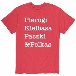 Licensed Character Men's "Pierogi Kielbasa Paczki Polkas" Tee Red -Licensed Character Shop unnamed file 16672
