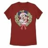 Licensed Character Disney's Mickey In A Santa Outfit Juniors' Christmas Wreath Graphic Tee -Licensed Character Shop unnamed file 1672
