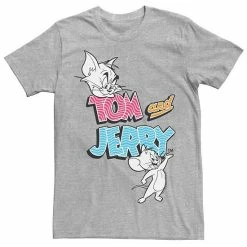 Licensed Character Men's Tom And Jerry Colorful Logo Sketch Tee