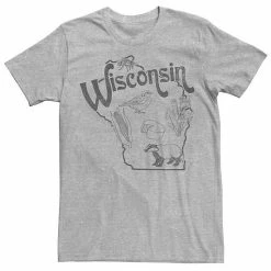 Licensed Character Men's Wisconsin Landmarks Map Sketch Tee