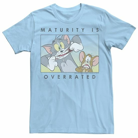Licensed Character Men's Tom And Jerry Maturity Is Overrated Goofy Portrait Panel Tee 3 Licensed Character Men's Tom And Jerry Maturity Is Overrated Goofy Portrait Panel Tee