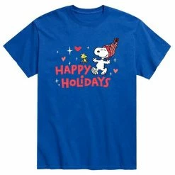 Licensed Character Men's Peanuts Happy Holidays Tee Royal Blue -Licensed Character Shop unnamed file 16824