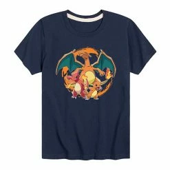 Licensed Character Boys 8-20 Pokemon Charizard Fire Group Graphic Tee Black