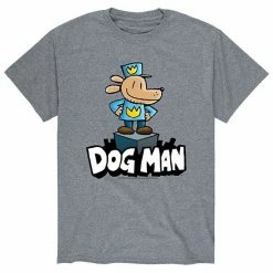 Licensed Character Men's Dog Man On Pedestal Tee Heather Red