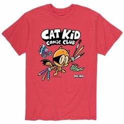 Licensed Character Men's Dog Man Cat Kid Comic Club Tee Heather Red -Licensed Character Shop unnamed file 16896