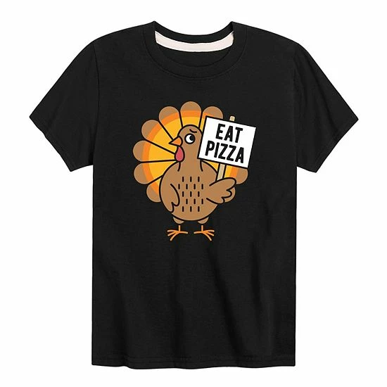 Licensed Character Boys 8-20 Eat Pizza Turkey Thanksgiving Graphic Tee 3 Licensed Character Boys 8-20 Eat Pizza Turkey Thanksgiving Graphic Tee