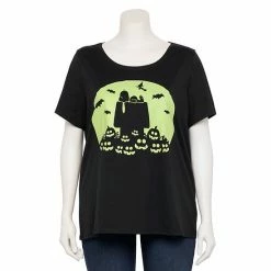 Licensed Character Plus Size Peanuts Snoopy Halloween Graphic Tee