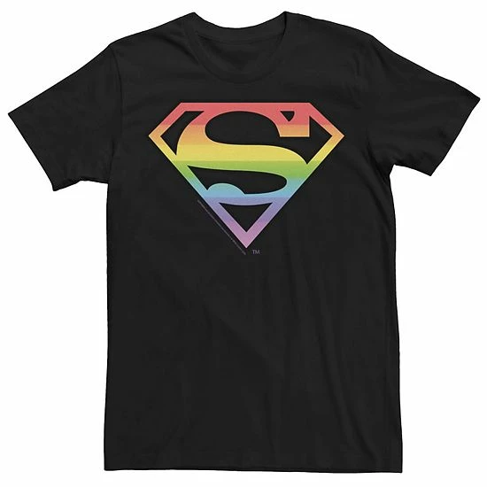 Licensed Character Adult DC Comics Pride Superman Rainbow Logo Tee 3 Licensed Character Adult DC Comics Pride Superman Rainbow Logo Tee