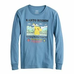 Licensed Character Boys 8-20 Pokemon Pikachu Pokeball Video Game Long Sleeve Graphic Tee