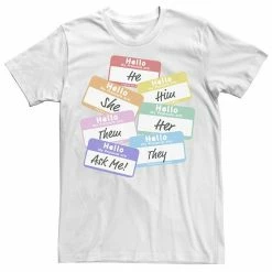 Licensed Character Adult Pride Rainbow Pronouns Tee