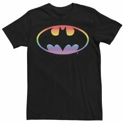 Licensed Character Adult DC Comics Pride Batman Rainbow Gradient Logo Tee
