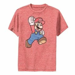 Licensed Character Boys 8-20 Nintendo Super Mario Marker Colors Classic Performance Tee Charcoal Heather