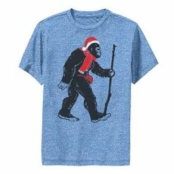 Licensed Character Boys 8-20 Bigfoot Walking Santa Hat Christmas Graphic Tee Charcoal Heather -Licensed Character Shop unnamed file 17669