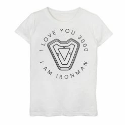 Licensed Character Girls 7-16 Marvel Avengers Endgame Iron Man "I Love You 3000" Quote Circle Tee Athletic Heather -Licensed Character Shop unnamed file 17694