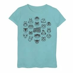 Licensed Character Girls 7-16 Animal Crossing New Horizons Group Shot Villagers Graphic Tee Tahi Blue