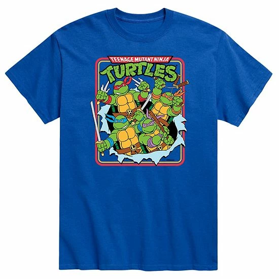 Licensed Character Men's Teenage Mutant Ninja Turtles Ripping Out Of Shirt Tee Blue 3 Licensed Character Men's Teenage Mutant Ninja Turtles Ripping Out Of Shirt Tee Blue