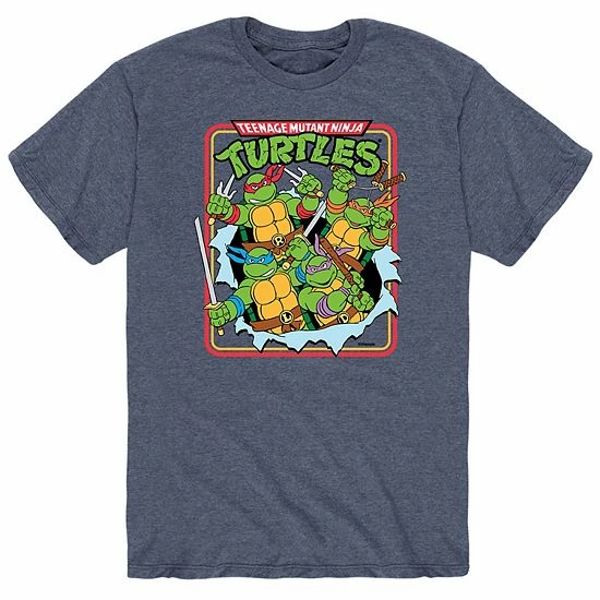 Licensed Character Men's Teenage Mutant Ninja Turtles Ripping Out Of Shirt Tee Blue 4 Licensed Character Men's Teenage Mutant Ninja Turtles Ripping Out Of Shirt Tee Blue - Image 2