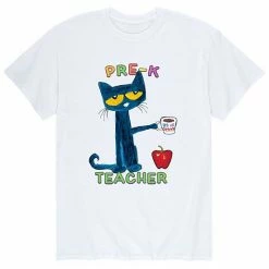 Licensed Character Men's Pete The Cat Pre K Teacher Tee White -Licensed Character Shop unnamed file 17801