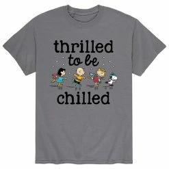 Licensed Character Men's Peanuts "Thrilled To Be Chilled" Skating Tee Charcoal -Licensed Character Shop unnamed file 17806