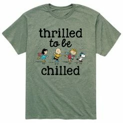 Licensed Character Men's Peanuts "Thrilled To Be Chilled" Skating Tee Charcoal -Licensed Character Shop unnamed file 17807