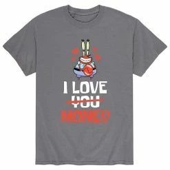 Licensed Character Men's SpongeBob Mr. Krabs I Love Money Tee Charcoal -Licensed Character Shop unnamed file 17809