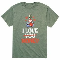 Licensed Character Men's SpongeBob Mr. Krabs I Love Money Tee Charcoal -Licensed Character Shop unnamed file 17810