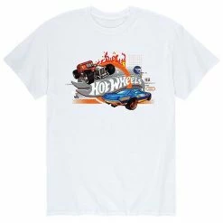 Licensed Character Men's Hot Wheels Tee White