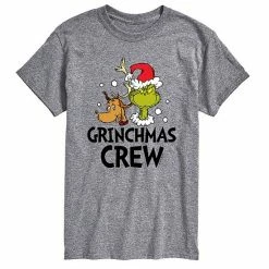 Licensed Character Men's Dr. Seuss Grinchmas Crew Tee Gray