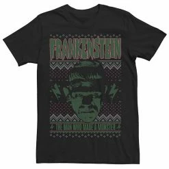 Licensed Character Men's Universal Monsters Christmas Frankenstein Monster Graphic Tee
