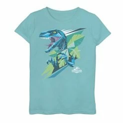 Licensed Character Girls 7-16 Jurassic World Blue Raptor Cartoon Style Graphic Tee