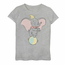 Licensed Character Disney's Dumbo Girls 7-16 Ball Balance Cute Pose Graphic Tee