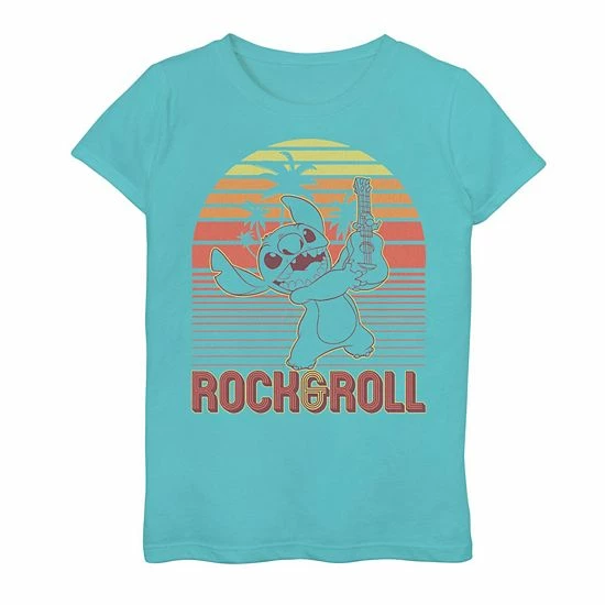 Licensed Character Disney's Lilo & Stitch Girls 7-16 Retro Striped Outline Portrait Graphic Tee 3 Licensed Character Disney's Lilo & Stitch Girls 7-16 Retro Striped Outline Portrait Graphic Tee