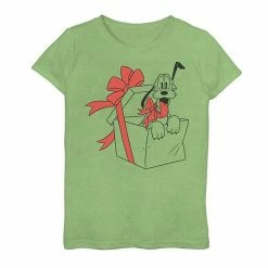 Licensed Character Girls 7-16 Disney Pluto Christmas Present Tee