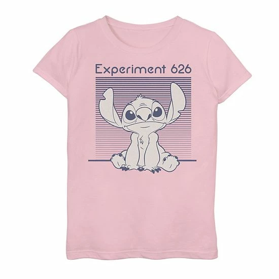 Licensed Character Disney's Lilo & Stitch Girls 7-16 Experiment 626 Striped Portrait Graphic Tee 3 Licensed Character Disney's Lilo & Stitch Girls 7-16 Experiment 626 Striped Portrait Graphic Tee