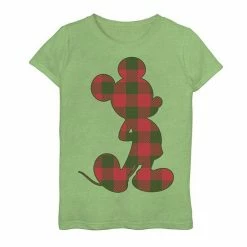Licensed Character Girls 7-16 Disney Mickey Mouse Plaid Fill Tee