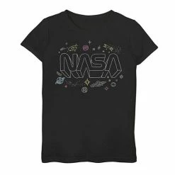 Licensed Character Girls 7-16 NASA Doodle Text Graphic Tee