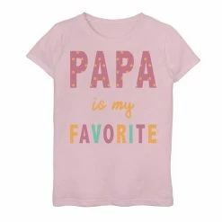 Licensed Character Girls 7-16 Papa Is My Favorite Crafts Style Design Graphic Tee