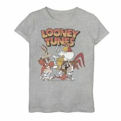 Licensed Character Girls 7-16 Looney Tunes Lineup Basketball Poster Graphic Tee