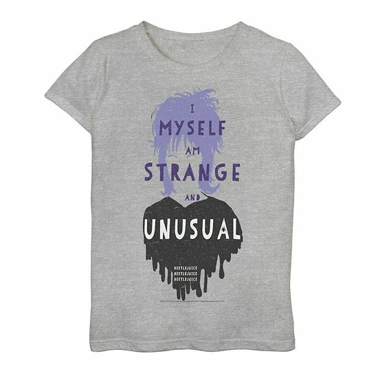 Licensed Character Girls 7-16 Beetlejuice Lydia Strange And Unusual Text Poster Graphic Tee 3 Licensed Character Girls 7-16 Beetlejuice Lydia Strange And Unusual Text Poster Graphic Tee